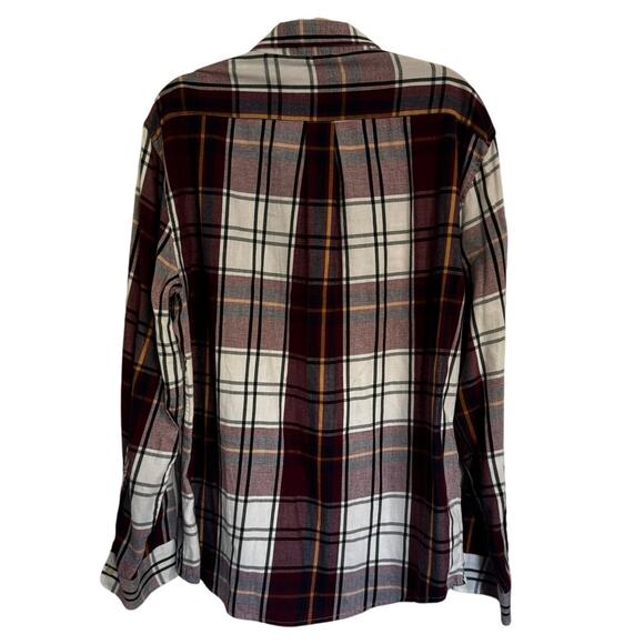 U.S. Polo Assn. XL Plaid Button-Down Shirt Burgundy/White/Blue - Picture 2 of 4